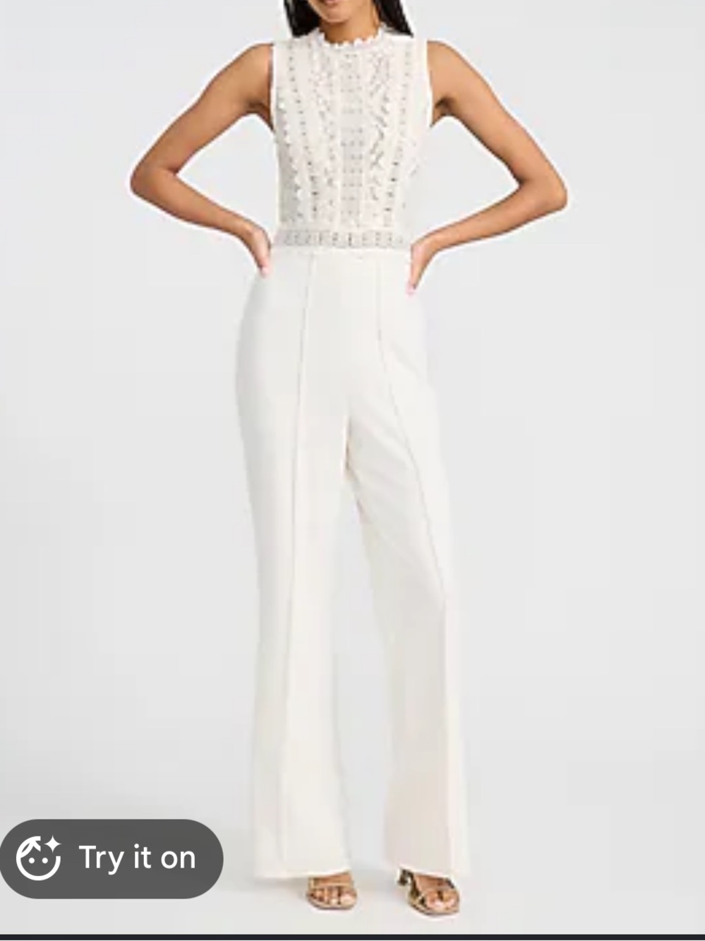 NWT Express White Sleeveless Lace Maxi Dress